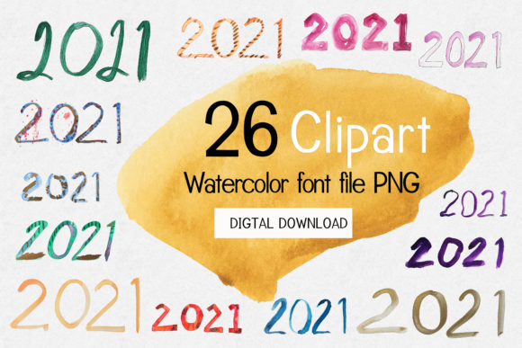 2021 New Year Clipart Watercolor Font Freebies Review