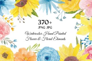 373 Flower Floral Watercolor Clip Art & Illustrations
