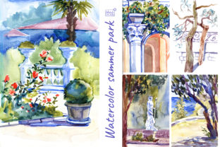 5 Watercolor Summer Landscapes: Fresh Illustrations