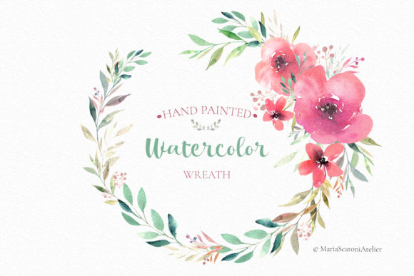 Floral Watercolor Wreath: Branding Illustrations