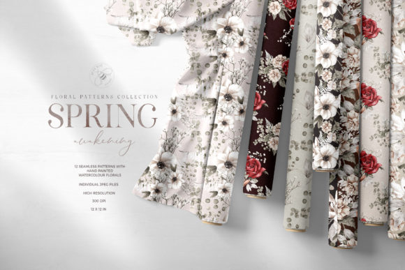 Flower Seamless Patterns Roses & Illustrations
