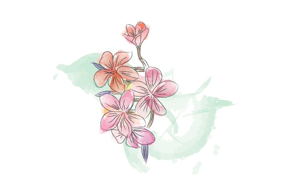 Nice Flower in Watercolor Illustrations