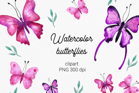 Pink Butterflies Clipart and Patterns