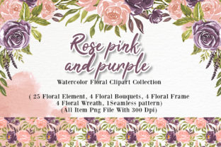 Rose Pink Purple Watercolor Illustrations