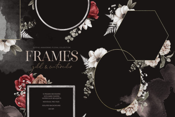 Spring Awaikening Floral Frames PNG & Illustrations