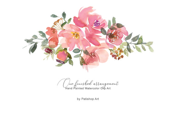 Watercolor Blush Floral Clip Art & Illustrations