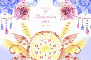 Watercolor Bohemian Chic Cliparts & Illustrations