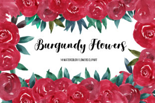 Watercolor Burgundy Flower Clipart Review