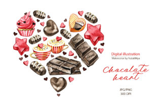 Watercolor Chocolate Heart Clipart Review