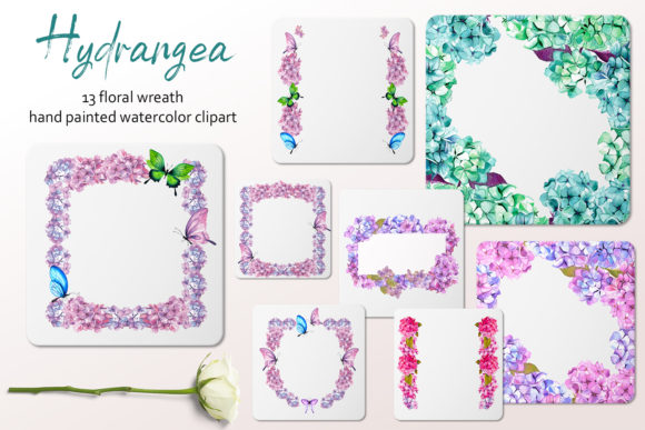 Watercolor Frames with Hydrangea Flowers Review