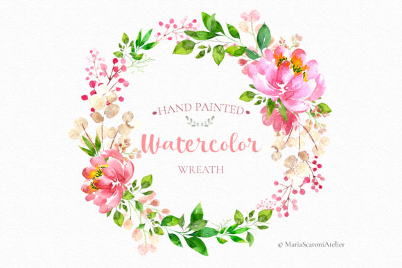 Watercolor Hand Painted Wreath Illustrations Review