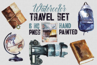 Watercolor Travel Set: 6 Transparent Illustrations